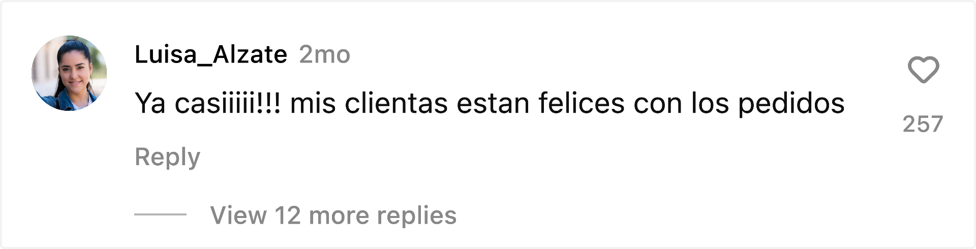Comentario real de clienta